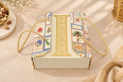 Royal Heritage Floral Gift Box | 300-600g Assorted Dry Fruits, 4 Jars | Diwali & Weddig Gift Hamper