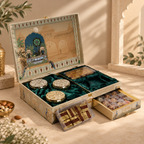 Royal Haveli With 3 Glass Jars And 2 Saloni Boxes & 9 Cavity Tray