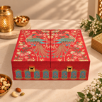 Royal Red Diya 4-Jar Luxury Hamper Box