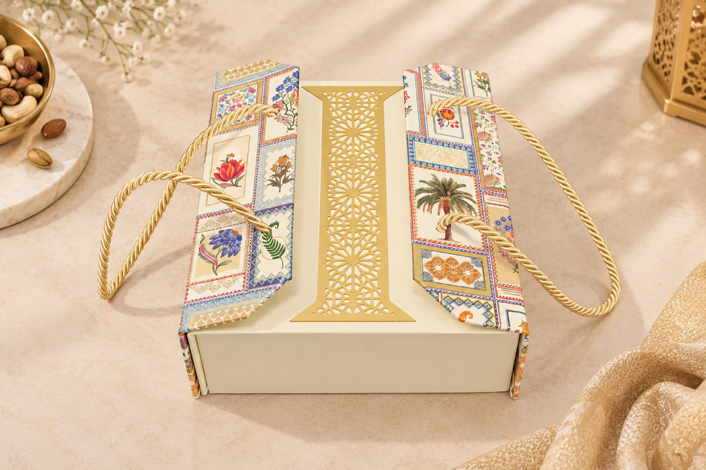 Royal Heritage Floral Gift Box with 4 Glass Jars