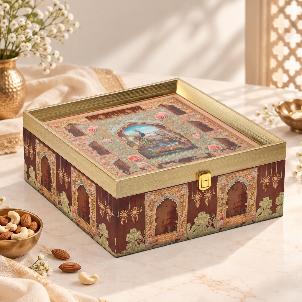 Heritage Haveli Gift Hamper with 4 Matki Tins