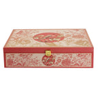 Royal Bird & Floral Red Dry Fruit Gift Box with 6 Glass Jars