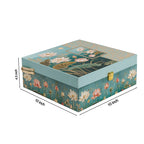 Floral Green Dry Fruit Gift Box with 4 Printed Glass Jars