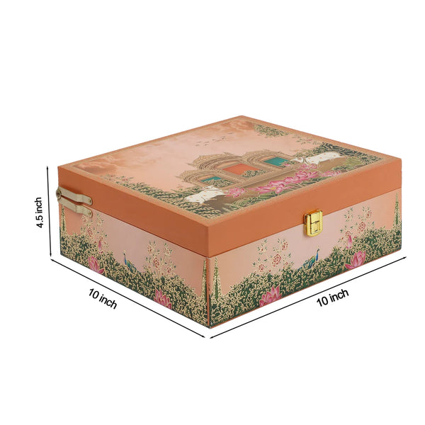 Royal Heritage Orange Premium Gift Box | 600-800g Assorted Dry Fruits, 4 Jars | Diwali & Festive Gift Hamper
