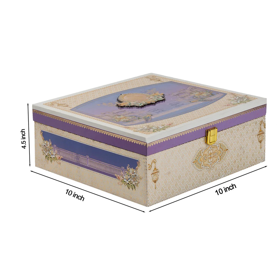 Royal Lilac & Ivory Hamper Box with 4 Glass Jars