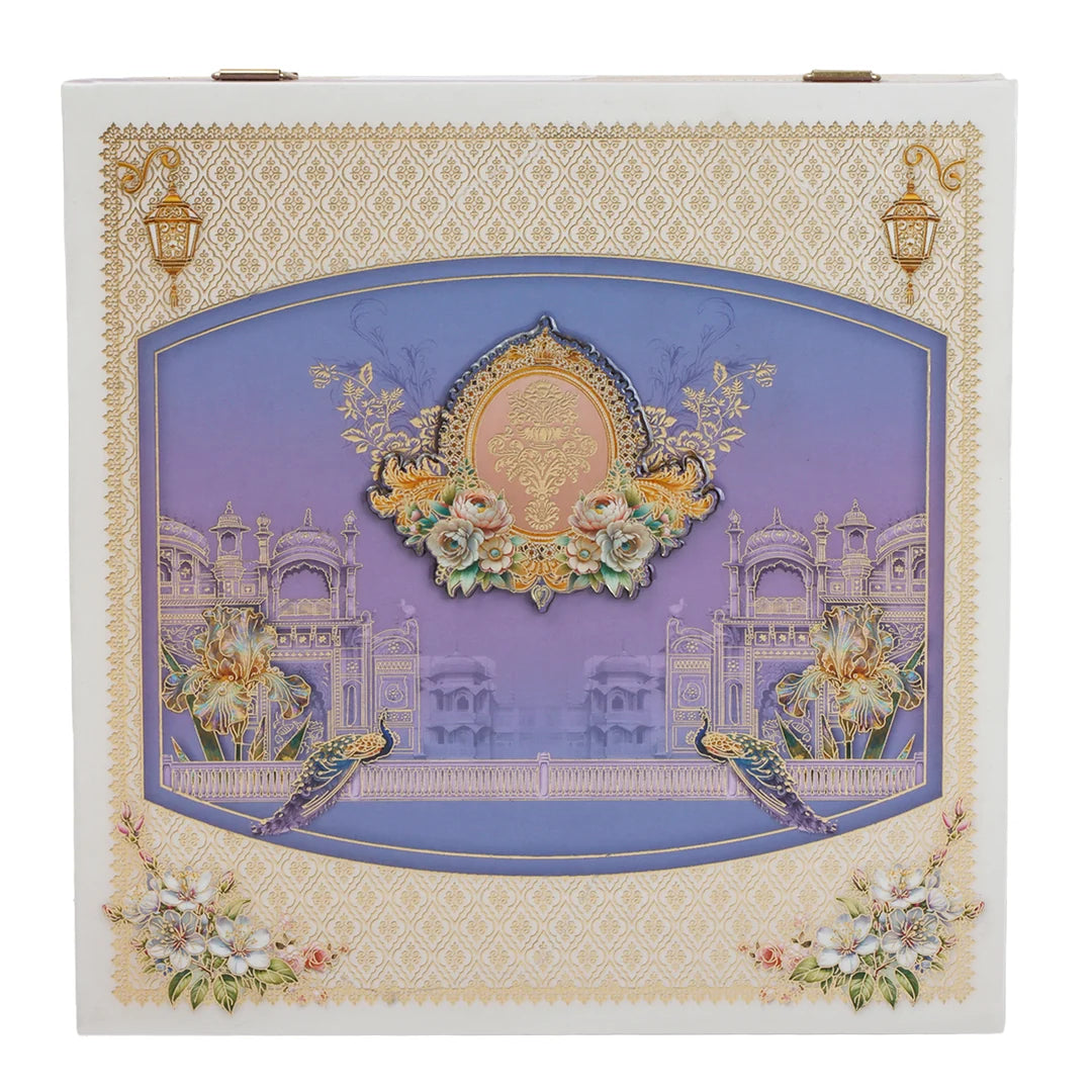 Royal Lilac & Ivory Hamper Box with 4 Glass Jars