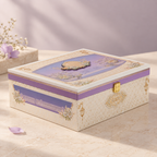 Royal Lilac & Ivory Hamper Box with 4 Glass Jars