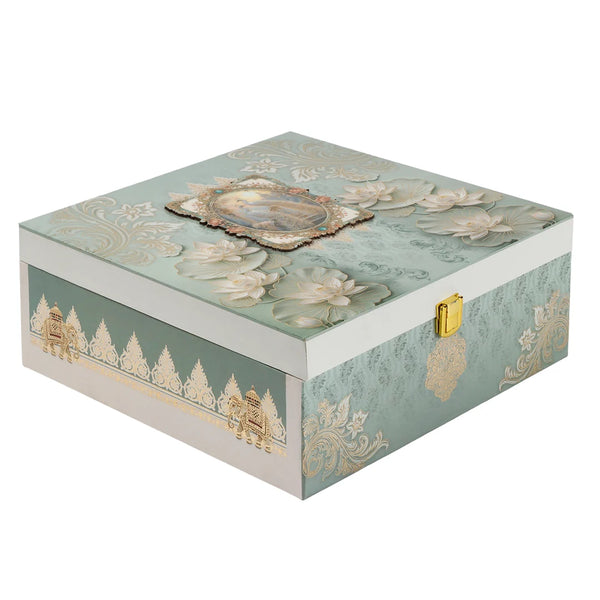Heritage Tribal Elephant MDF Hamper Box | 600-800g Assorted Dry Fruits, 4 Jars | Diwali & Festive Gift box