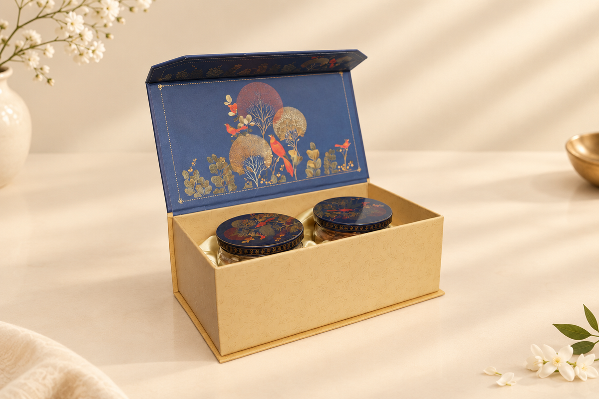 Bird & Bloom Royal Premium 2-Jar Dry Fruit Gift Box