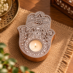 Hamsa Hand Tea-Light Holder| Elegant Decorative Accent Perfect for Gifting & Festive Décor