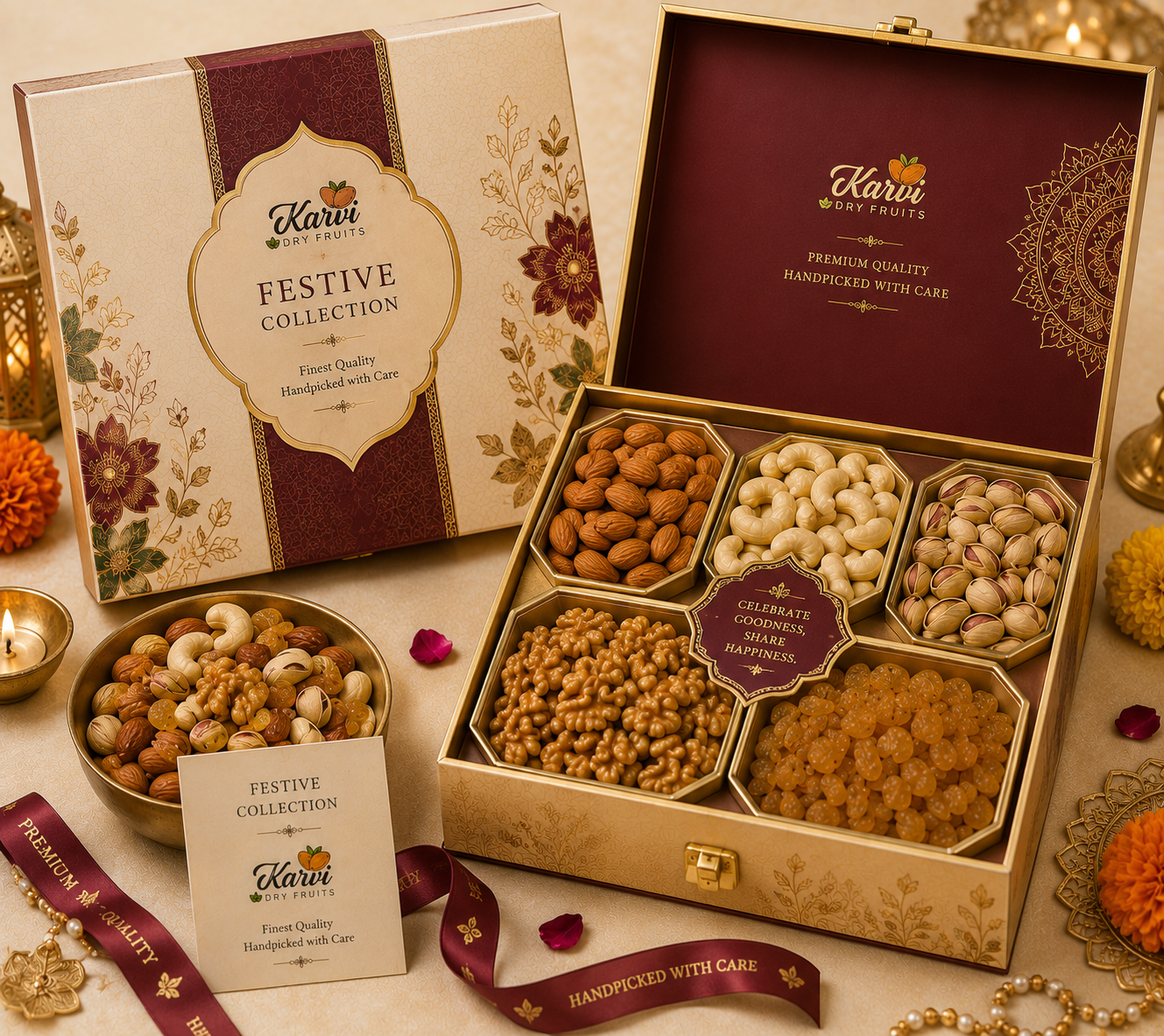 Festive Collection — 5 Variety Dry Fruit Gift Box
