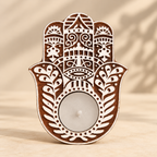 Hamsa Hand Tea-Light Holder| Elegant Decorative Accent Perfect for Gifting & Festive Décor