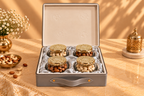 Imperial Grey Faux Leather Festive Box with 4 Premium Glass Jars