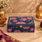 Midnight Blue Lotus Gift Box with 2 Tin Caddies, 2 Jars & Fragrance Bottle