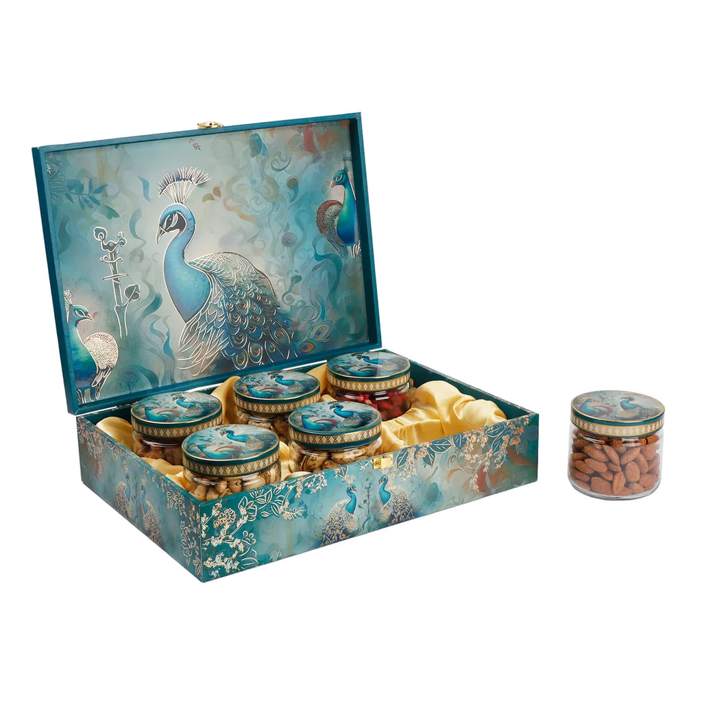 Peacock Royale – Premium 6-Jar Dry Fruit Gift Box