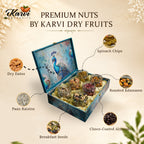 Peacock Royale Fancy Dry Fruit Gift Box | 1000-1200g Assorted Dry Fruits, 6 Glass Jars | Diwali & Festive Gift Hamper