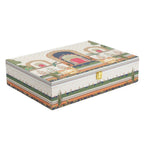 Premium Pichwai Heritage Dry Fruit Gift Box with 4 Glass Jars & 8-Cavity Tray