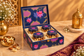 Royal Blue Lotus Heritage Dry Fruit Gift Box with 4 Printed Glass Jars