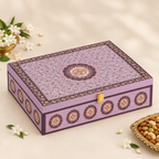 Royal Floral Purple Dry Fruit Gift Box with 6 Glass Jars