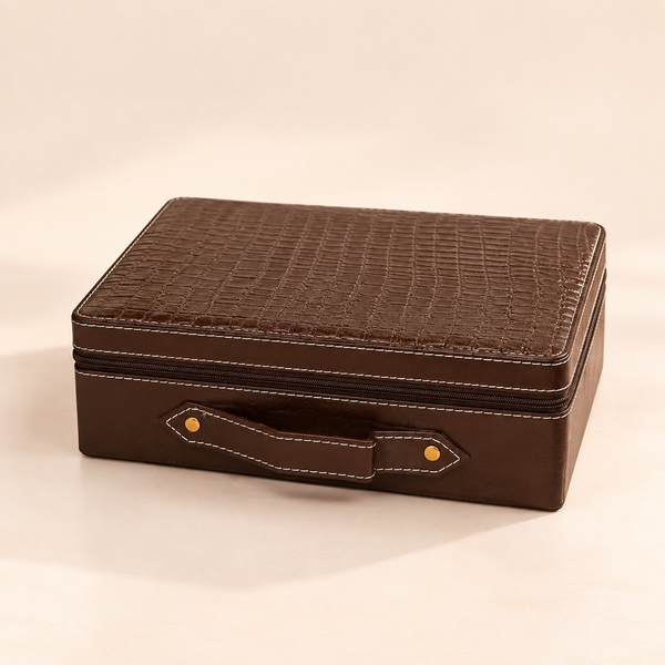 Luxury Chocolate Brown Dry Fruit Box | 600-800g Assorted Dry Fruits, 4 Jars | Diwali & Corporate Gift Hamper