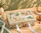 Vintage Pastel Meadow Dry Fruit Gift Box with 2 Printed Glass Jars