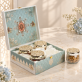 Heritage Pichwai Elephant MDF Hamper Box with 4 Glass Jars