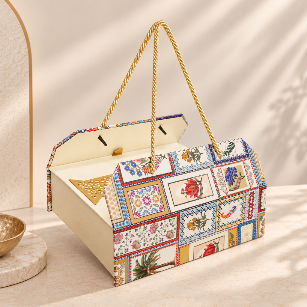 Royal Heritage Floral Gift Box with 4 Glass Jars