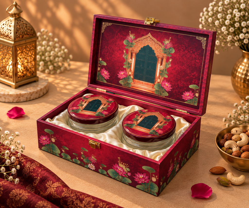Jharokha Bloom Gift Box with 2 Jars