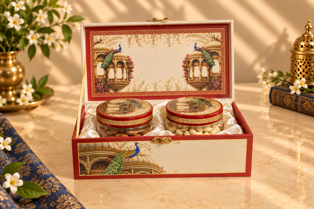 Royal Peacock Haveli Gift Box with 2 Jars