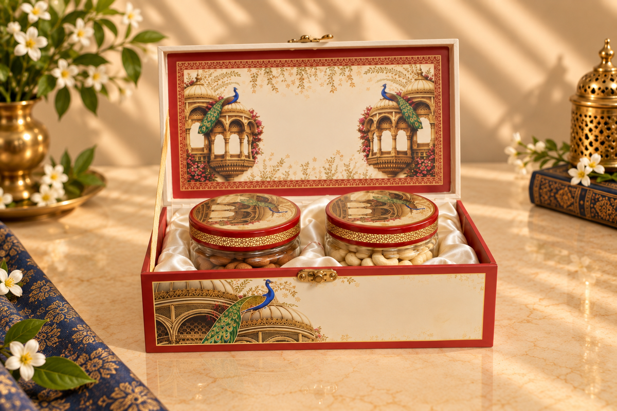 Royal Peacock Haveli Gift Box with 2 Jars
