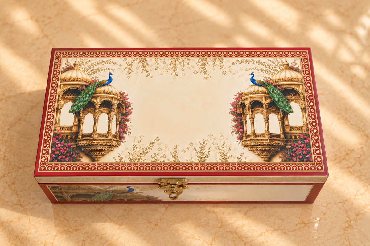 Royal Peacock Haveli Gift Box with 2 Jars