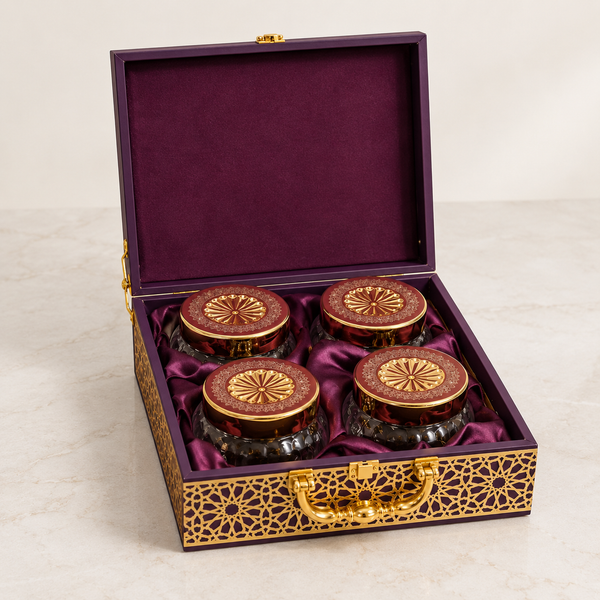 Royal Amethyst Fancy Gift Box | 600-800g Assorted Dry Fruits, 4 Jars | Diwali & Wedding Gift Hamper
