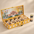 Pichwai Palace Print Dry Fruit Gift Box with 5 Cylinder Glass Jars